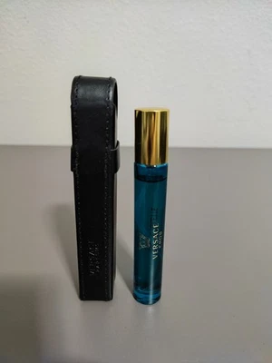 Spray de viaje Versace Eros Colonia para hombre 0,3 oz - 10 ml eau de toilette + cuero Foto 1 de 4