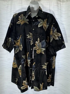 Campia Moda Casual Button Down Hawaiian Shirt Men's XL Tropical Guitar Cotton - Picture 1 of 3