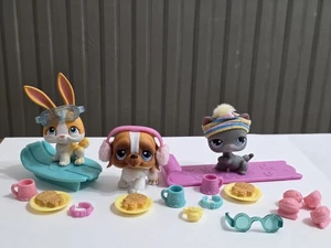 Littlest Pet Shop Schneefall Spaß Set LPS 2004 #74 #75 #76 Halsband Winter  - Bild 1 von 11