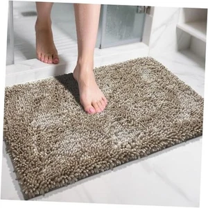  Chenille Badezimmerteppiche rutschfest, extra einfarbig 31,5" x 20" rechteckig camel - Bild 1 von 7