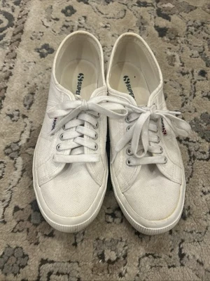 Superga 2750 Cotu Classic White Canvas Sneakers Women’s Size 9 (EU 40) - Image 1 of 4