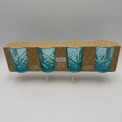 New 4 Acrylic Double Old Fashioned Glasses 12 Oz Dublin Collection Whiskey - Image 1 of 4