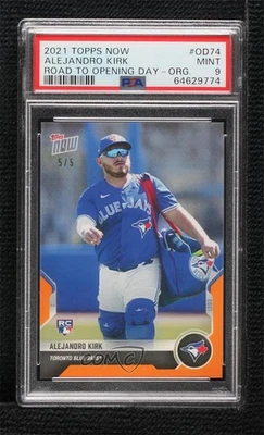 2021 Topps Now Road to Opening Day Orange /5 Alejandro Kirk PSA 9 MINT Rookie RC - Image 1 of 2
