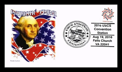 DR JIM STAMPS US COVER PATRIOTIC SPIRAL FDC USCG AVIATION CENTENNIAL PANDA - Image 1 of 2