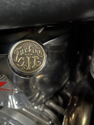 F..ing Oil  Harley Davidson Sportster  Oil Tank custom Dipstick Brass Dot - Image 1 of 4