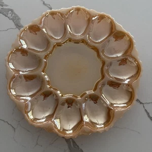 Anchor Hocking Fire King Deviled Egg Plate Peach Luster - Picture 1 of 1