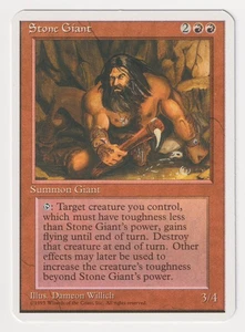 Miscut Stone Giant MP 4th Edition MTG Magic Error Misprint Alpha Cut Corners! - Picture 1 of 2