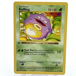 Pokemon Koffing 51/102 1° Edizione Shadowless Set Base Card Non Giocata Near Mint - Foto 1 di 10