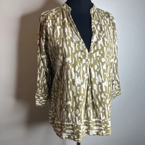 Mirth Camden Top Small V-Neck Cotton Driftwood India Boho Blouse Shirt - Picture 1 of 12