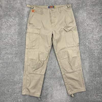 Pantalones cargo Empyre para hombre 30 x 26 beige bolsillos holgados patinador raver Foto 1 de 4