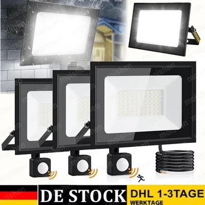 LED Fluter 10W 20W 30W 50W 100W 200W 300W Watt Außen Strahler Scheinwerfer DE - Bild 1 von 4