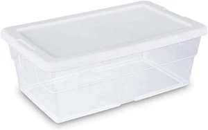 STERILITE 6 Qt Storage Box, Stackable Bin with Lid, Plastic Container Boxes - Picture 1 of 9