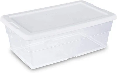STERILITE 6 Qt Storage Box, Stackable Bin with Lid, Plastic Container Boxes - Image 1 of 4