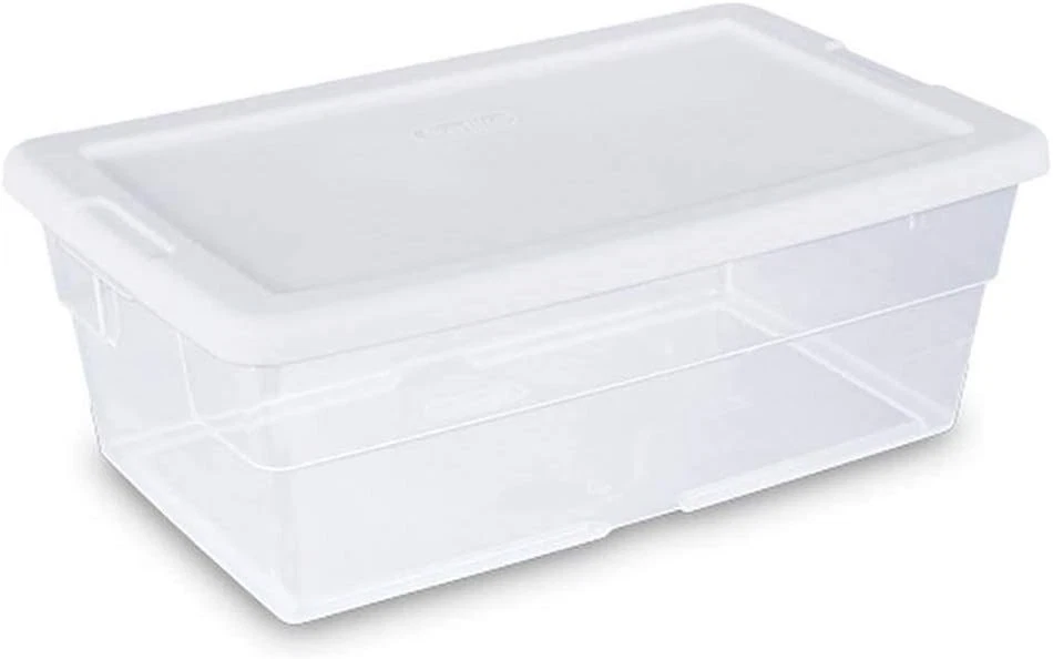 STERILITE 6 Qt Storage Box, Stackable Bin with Lid, Plastic Container Boxes - Image 1 of 4