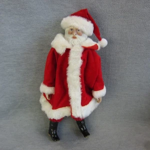 Father Christmas by Artist Beverly Walter Realistic Bisque Face Cloth Body 18" - Picture 1 of 12