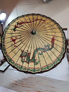 The Ultimate Battle The Rooster Verse The Dragon Paper Umbrella 34 Inches Asian - Picture 1 of 16