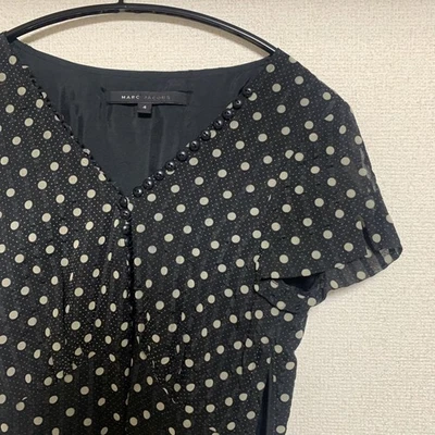 Vestido Marc Jacobs Seda S/S Punto Acampanado Negro Forrado Talla 4  Foto 1 de 4