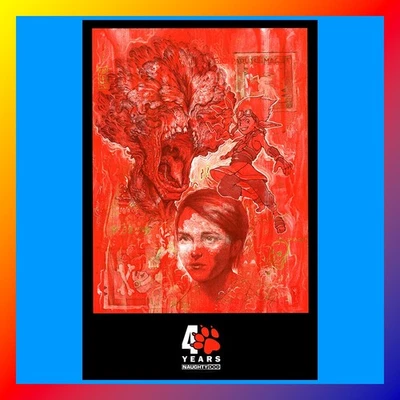 IMPRESIÓN ARTÍSTICA DE PERRO TRAVIESO 40º año * The Last of US Uncharted Jak and Dexter TLOU Foto 1 de 3