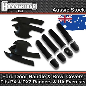 BLACK DOOR HANDLE PROTECTOR KIT - Accessories For Ford Ranger & Everest 2011-18 - Picture 1 of 7