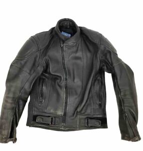 Ashman Cowhide Leather Motorcycle Jacket UK 42 Men's Black Armoured