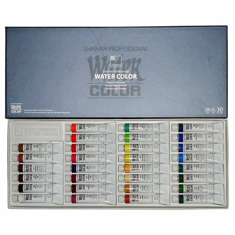 SHINHAN Professional Artist Grade Watercolor Paint Set 30 Colors 7.5ml Tube - Image 1 of 4