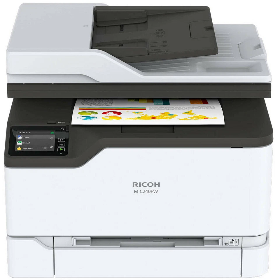 RICOH M C240FW 4 in 1 Farblaser-Multifunktionsdrucker weiß - Demogerät S5 - Bild 1 von 1