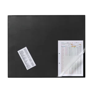 Durable Black Desk Mat With Transparent Overlay 520x650mm Free Next Day Delivery - Picture 1 of 1