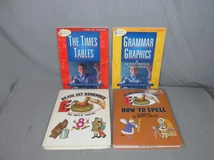 LOT OF 4 JERRY LUCAS READY SET REMEMBER-HOW TO SPELL-TIMES TABLE-GRAMMAR GRAPHIC - Picture 1 of 14