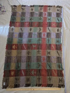Textillery Weavers Rose 45"X67" Fringed Chenille Throw Blanket Handmade USA 2001 - Picture 1 of 13