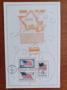 #1153 United States Flag 1960 Welcome Hawaii combo ABC cachet First Day Maxi Car - Picture 1 of 1
