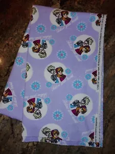 Tessuto artigianale cotone viola 2yds Springs Frozen 'Segui il tuo cuore' Elsa Anna - Foto 1 di 5