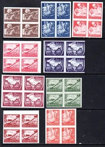 India-Azad Hind CINDERELLAS x 9 Different UM Imperf 4-Blocks Reprints/Forgeries? - Picture 1 of 1