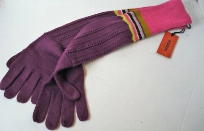 Missoni For Target Rare Long Purple Pink Green Knit Striped Knit Gloves One Size - Изображение 1 из 2