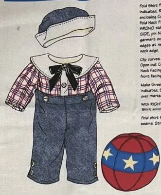 Roupa clássica Daisy Kingdom RAGGEDY ANDY'S para 25" boneca macia corte e costura tecido - Imagem 1 de 4