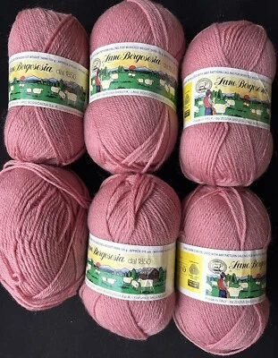 Lote de 550+g de fio de lã virgem pura Knitaly Lane Borgosesia - cor rosa empoeirada - Imagem 1 de 2