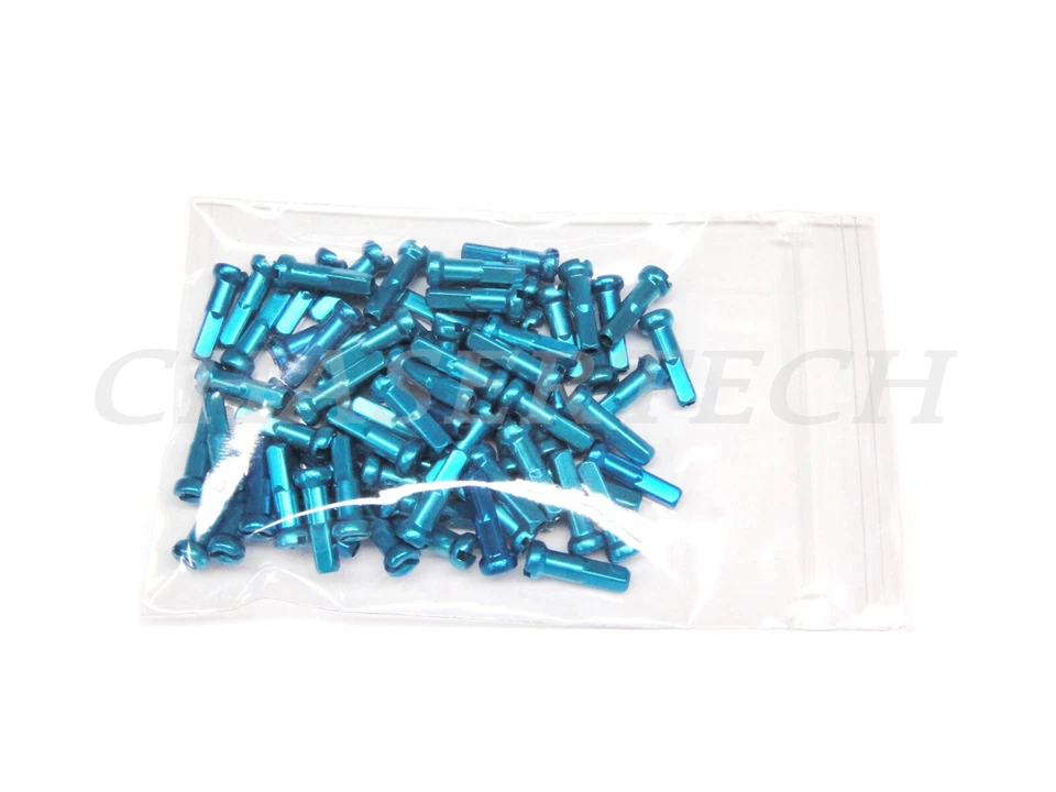 Bicicleta MTB Carretera BMX 7075 Aleación Radios Pezones 2.0mm 14G 5/8" 100 Piezas Azul Aqua Foto 1 de 1