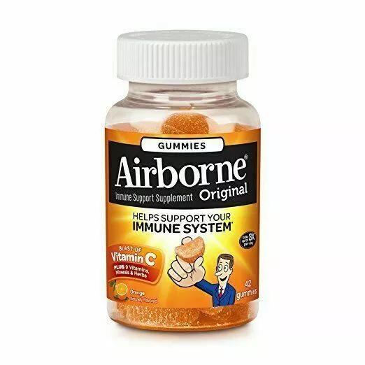 Airborne Original Orange Flavored Immune Support Gummies - 42 Count