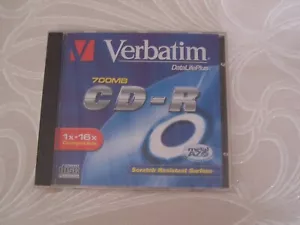 1 x Verbatim Data Life plus CD-R 700MB 1x-16x compatible New never opened - Picture 1 of 2