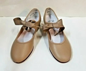 Vintage Capezio 400C Tan 12.5M (Fits 12) Ribbon Tie Tap Shoes - No Taps - Picture 1 of 4