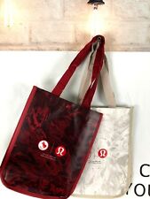 New lot 2X Lululemon Canada Olympics reusable small lunch shopping bag  12x9.5"