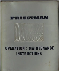 PRIESTMAN LC37 , LC46 & BC67 DRAGLINE CRANE ORIG 1963 FACTORY MAINTENANCE MANUAL - Bild 1 von 1