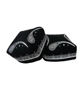 TWO UZBEK - UYGHUR MEN'S TRADITIONAL CENTRAL ASIAN SQUARE DUPPA HATS - Picture 1 of 4