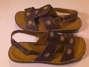 Natural Soul By Naturalizer Brown Slingback Leather Sandal Women's Size 7W - Picture 1 of 4