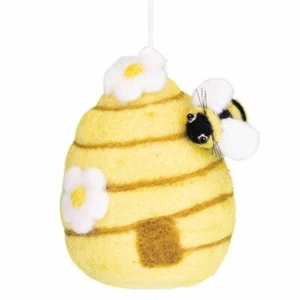Honey Bee 4719130 Ocupada Colmena Felt Oveja Adorno de Lana 4" H - Imagen 1 de 1