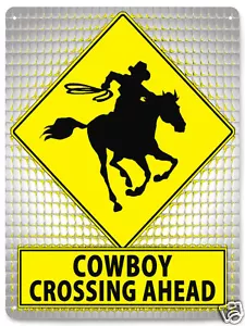 Cowboy gift METAL sign rodeo ranch farm bull riding funny boys kids room art 425 - Picture 1 of 2
