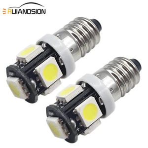 E10 5050 5 LED MES SCREW Interior Light Bulb DC 6V 12V 24V White/ Warm White - Picture 1 of 12