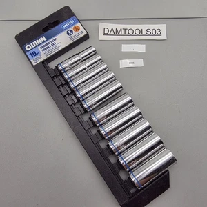 Quinn Tools 10pc. Chrome Deep Socket Tool Set Metric 3/8" drive,6 point #64216 - Picture 1 of 8