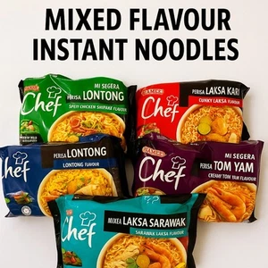 Mamee Chef Mixed Instant Noodles 5 Flavours (Halal) - Product From Malaysia - Picture 1 of 14