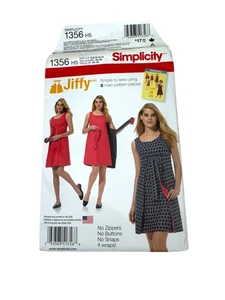 Vestido Simplicity 1356 Jiffy patrón para mujer 6-14 fácil coser envoltura sin mangas EE. UU. - Imagen 1 de 4