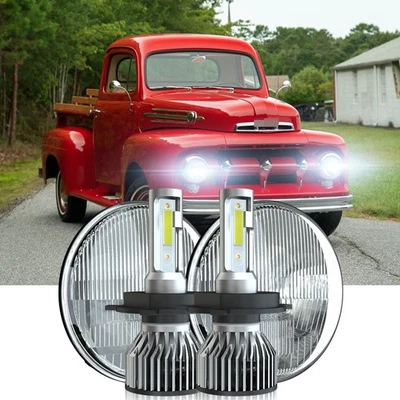 Pair DOT 7 inch LED Headlight Hi/Lo beam For Ford F1 1948 1949 1950 1951 1952 - Image 1 of 4